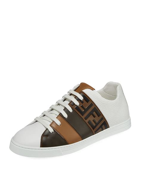 fendi low top leather sneaker